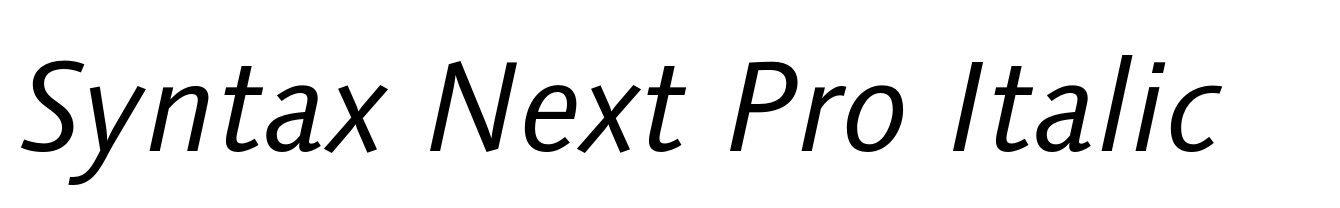 Syntax Next Pro Italic